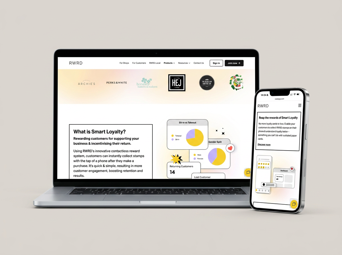 RWRD App website design